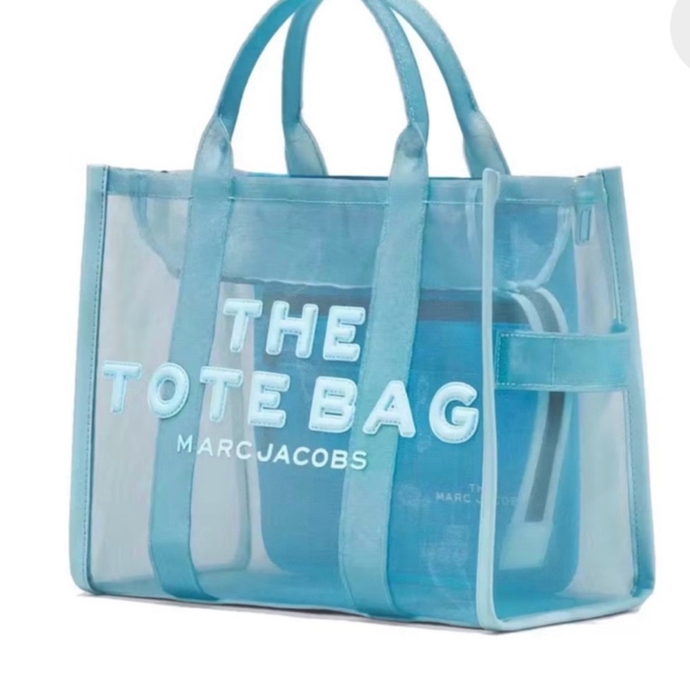 Marc Jacobs Blue Transparent Mesh Large Tote Bag